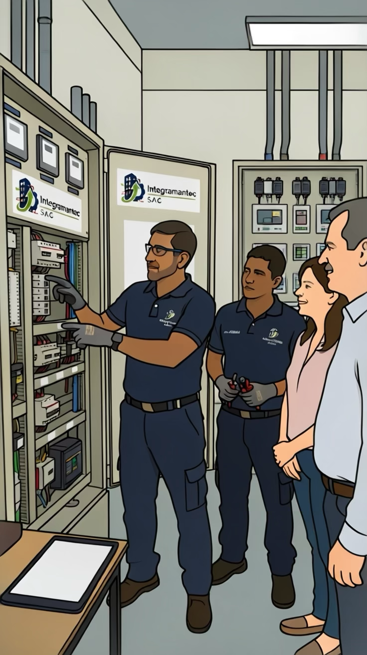 Tablero eléctrico con interruptores termomagnéticos y cableado ordenado bajo norma
